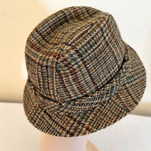 Vintage Harris Tweed Wool Plaid Hat Size M to Large Country Gentleman Travler - Picture 13 of 14